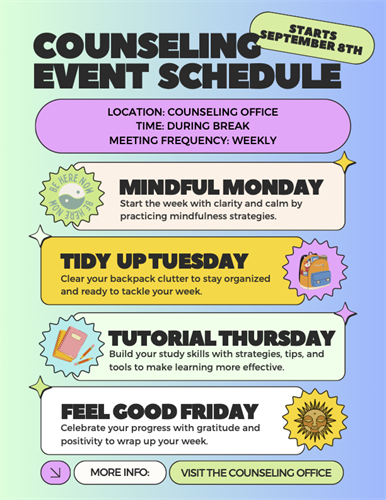 counseling event schedule