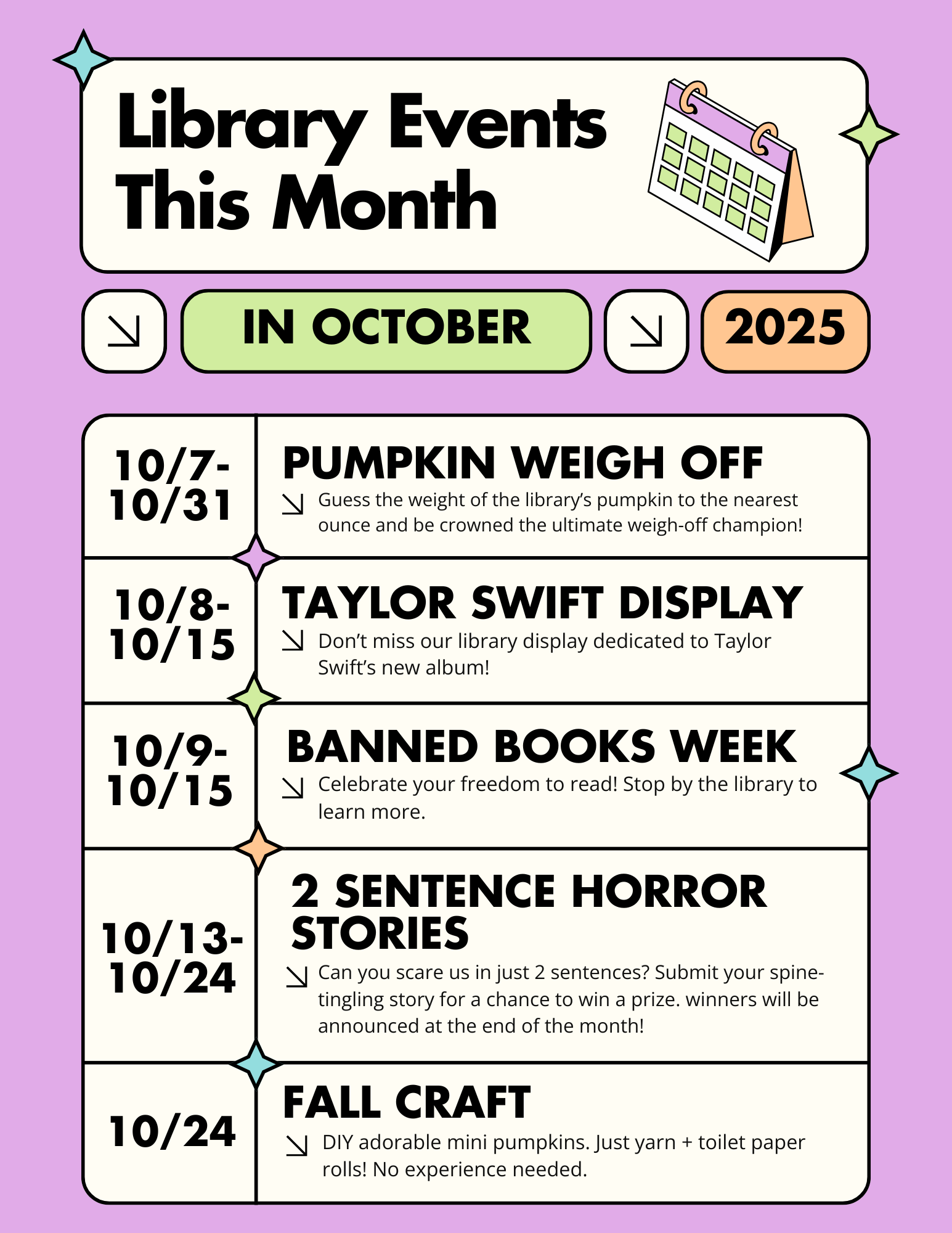 Library Monthly Events