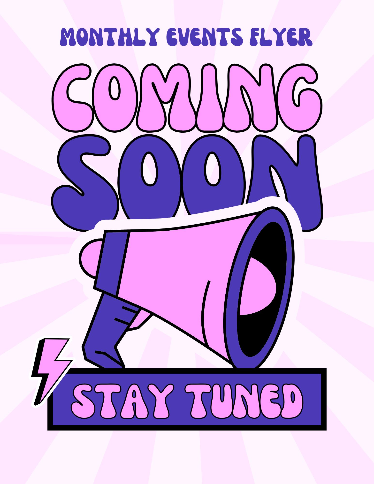 Monthly events calendar