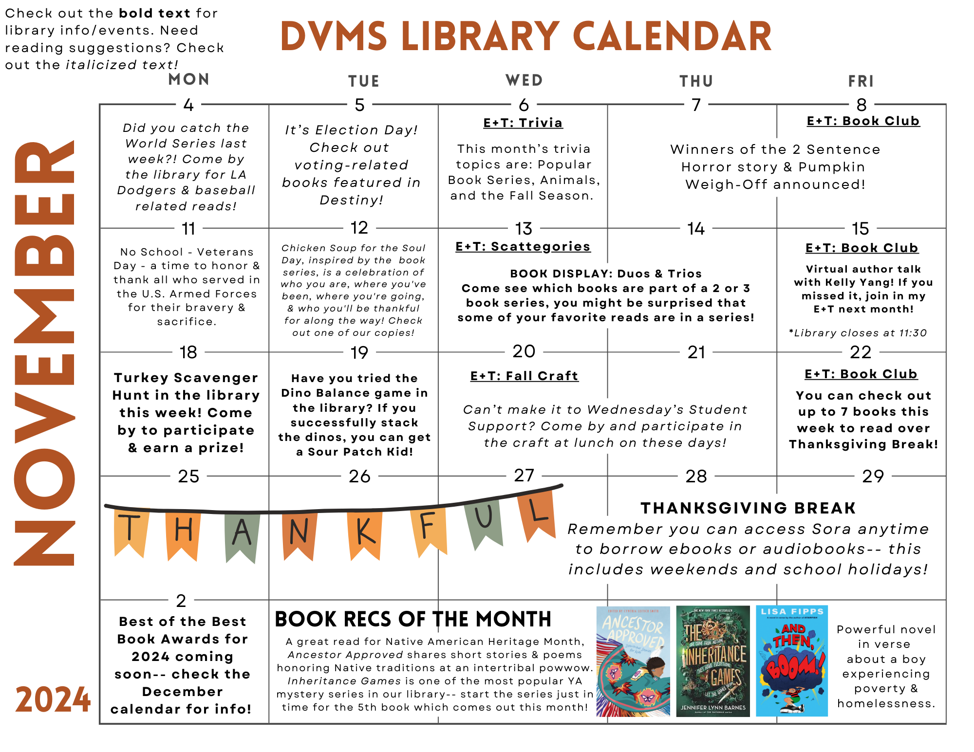 Library calendar